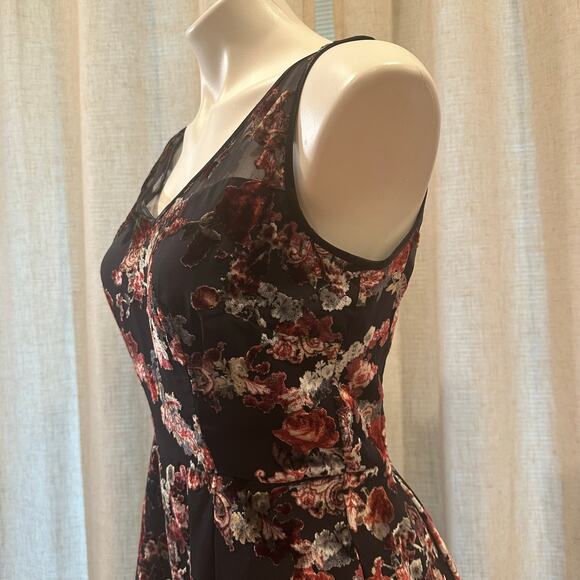 NEW WHBM Floral Burnout Fit and Flare Dress sz 4 whimsigoth dress - Picture 6 of 13